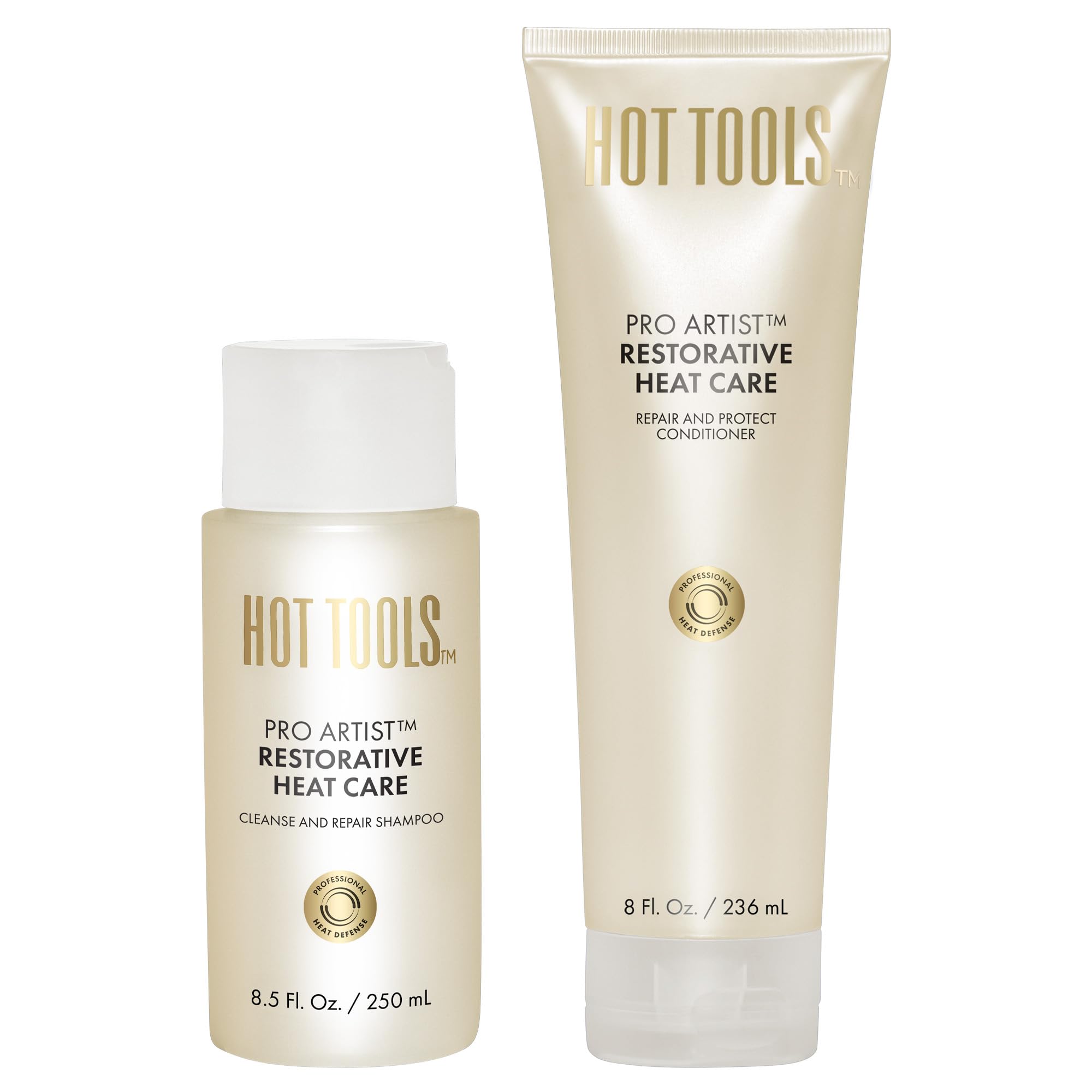 HOT TOOLS™ Pro Artist Heat Protection Shampoo and Conditioner Set for Damaged Hair - Sulfate Free, Repair & Strengthen Heat Styled Hair - Salon Quality Hair Care for Daily Use at Home or Travel