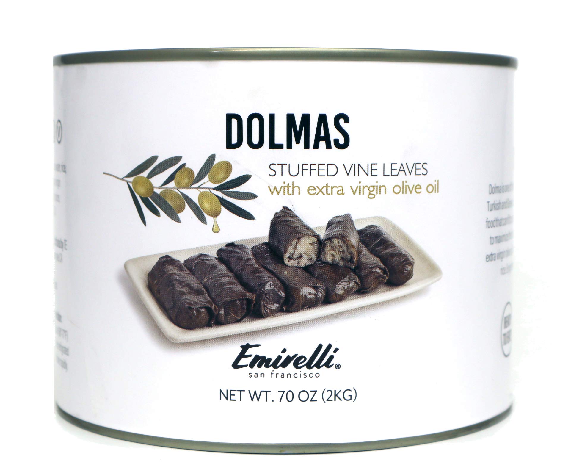 Emirelli Dolmas Stuffed Grape Leaves with Rice - Mediterranean Herbs in Extra Virgin Olive Oil | Ready-to-Eat Vegan Rolls | Authentic Turkish Dolmades Recipe | Perfect for Appetizers, Picnics & Mediterranean Diet Meals