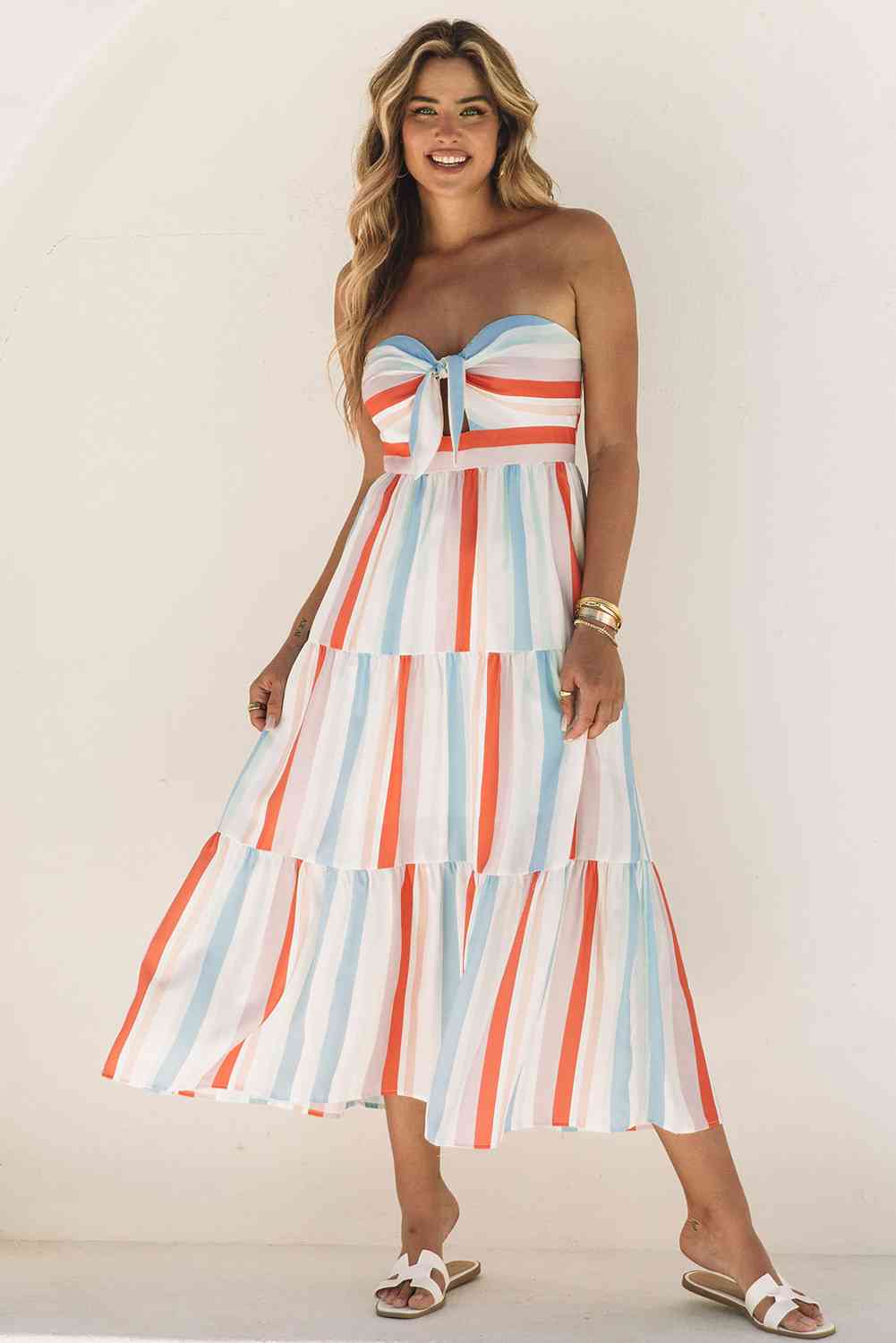 Strapless Sweetheart Neckline Resort Dress for Women - Elegant Summer Beach Vacation & Party Wear