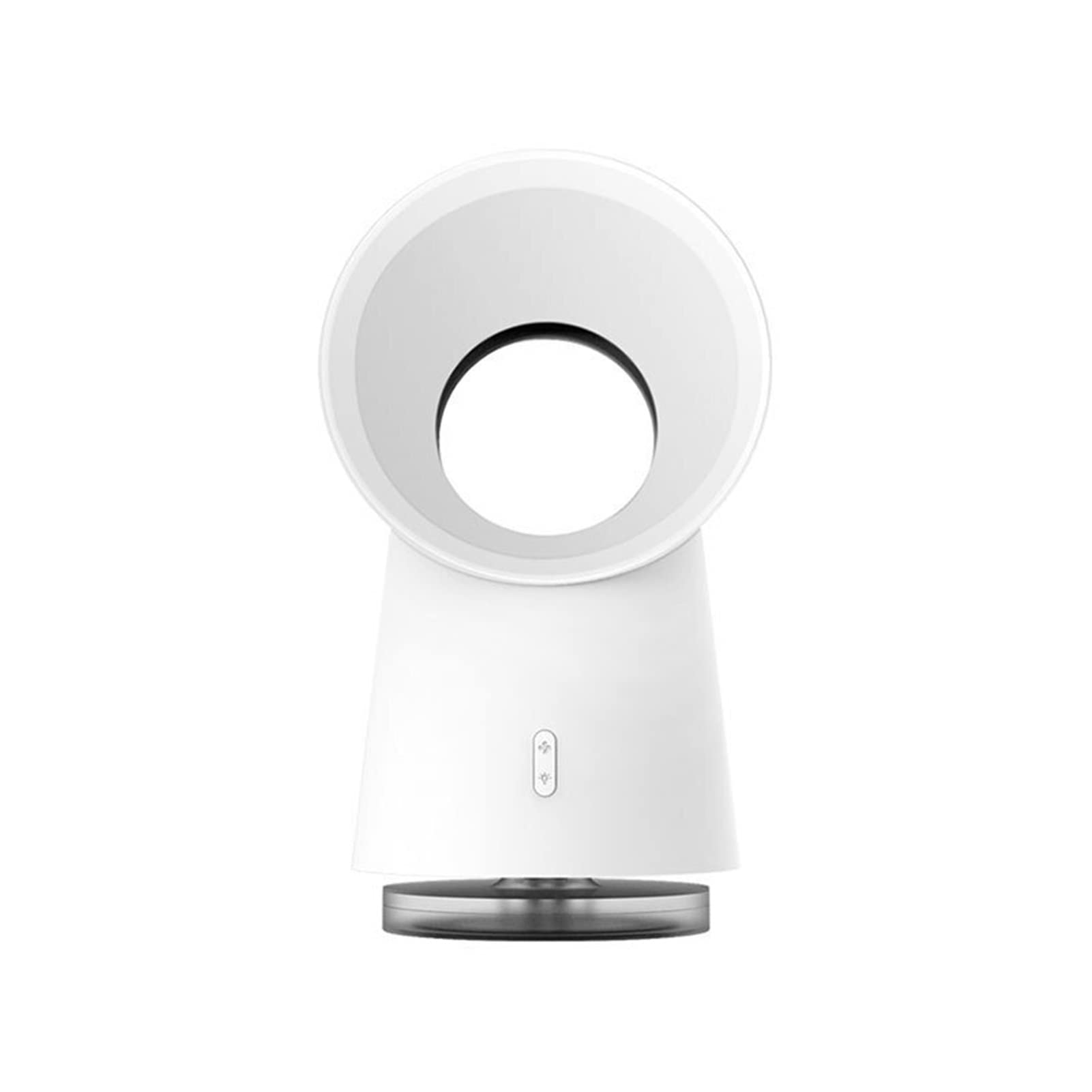 HUACHEN-LS Ultra Quiet Bladeless Fan with Humidifier & LED Night Light - Portable USB Desk Fan for Home, Office, Bedroom - Mini Air Cooler with Water Spray Mist Maker for Indoor & Outdoor Use - Perfect for Workspaces, Nightstands, and Patios