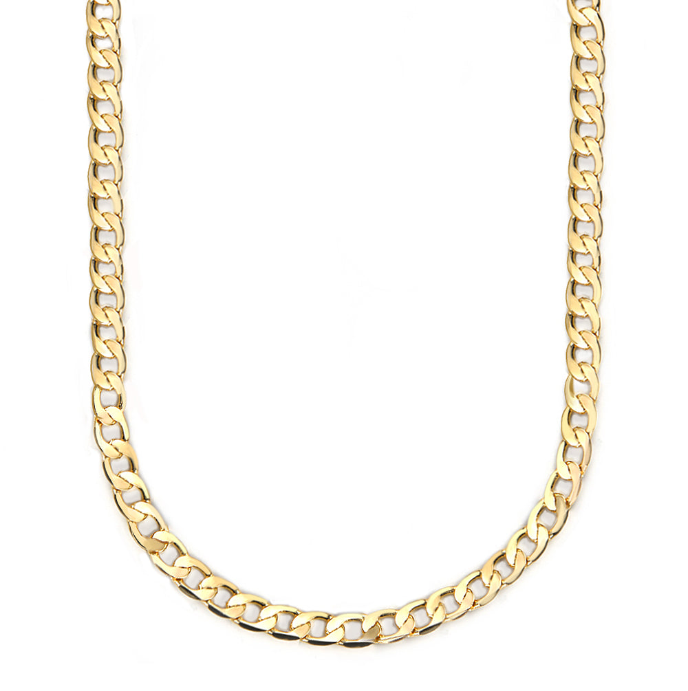 12mm Gold Curb Chain Necklace with Mask Pendant - Stylish Layering Jewelry for Everyday Wear & Gifting