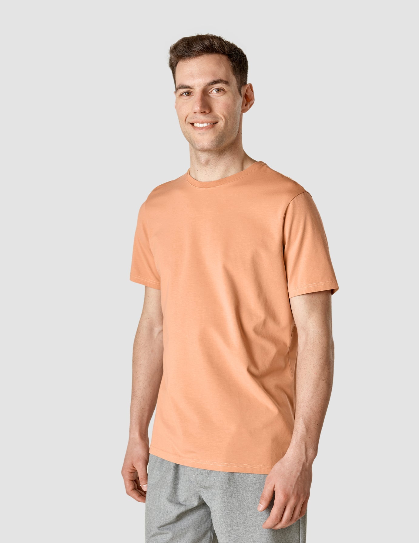 Premium Supima Cotton T-Shirt for Men - Soft Rusty Caramel Crewneck Tee - Perfect for Casual Wear, Layering & Everyday Comfort