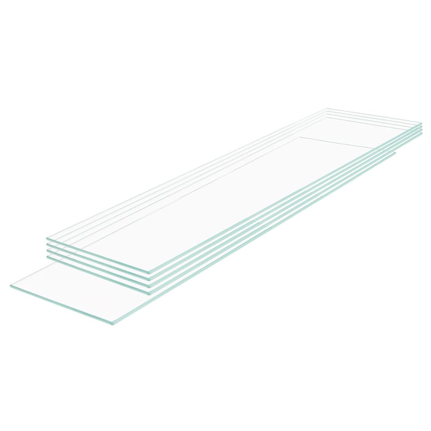 5-Piece Frameless Rectangle Tempered Glass Shelf Set - 14