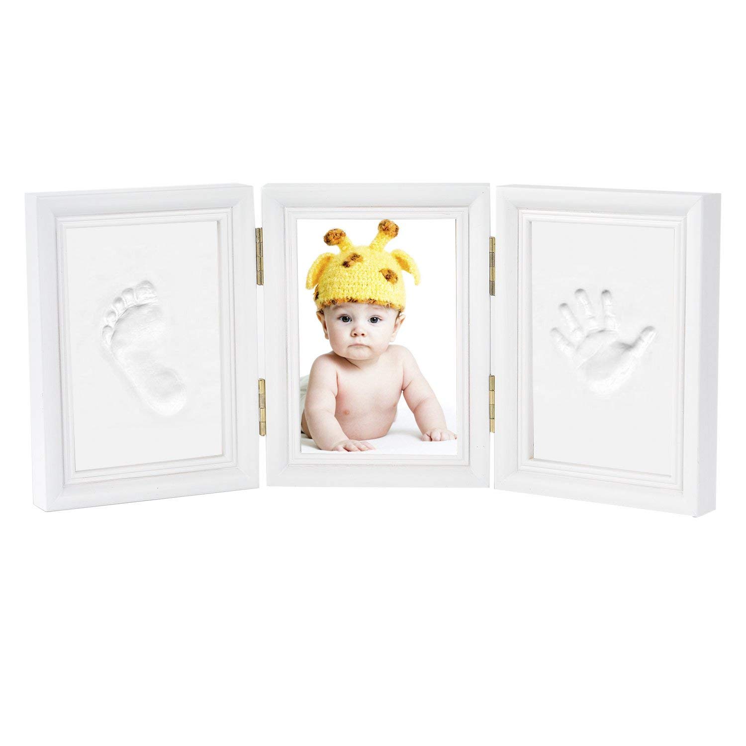 Newlemo Baby Handprint & Footprint Keepsake Frame Kit - White 3-Part Photo Frame for Newborns | Perfect Baby Shower Gift, Christening Registry & Nursery Decor | Capture Precious Memories of Baby's First Year