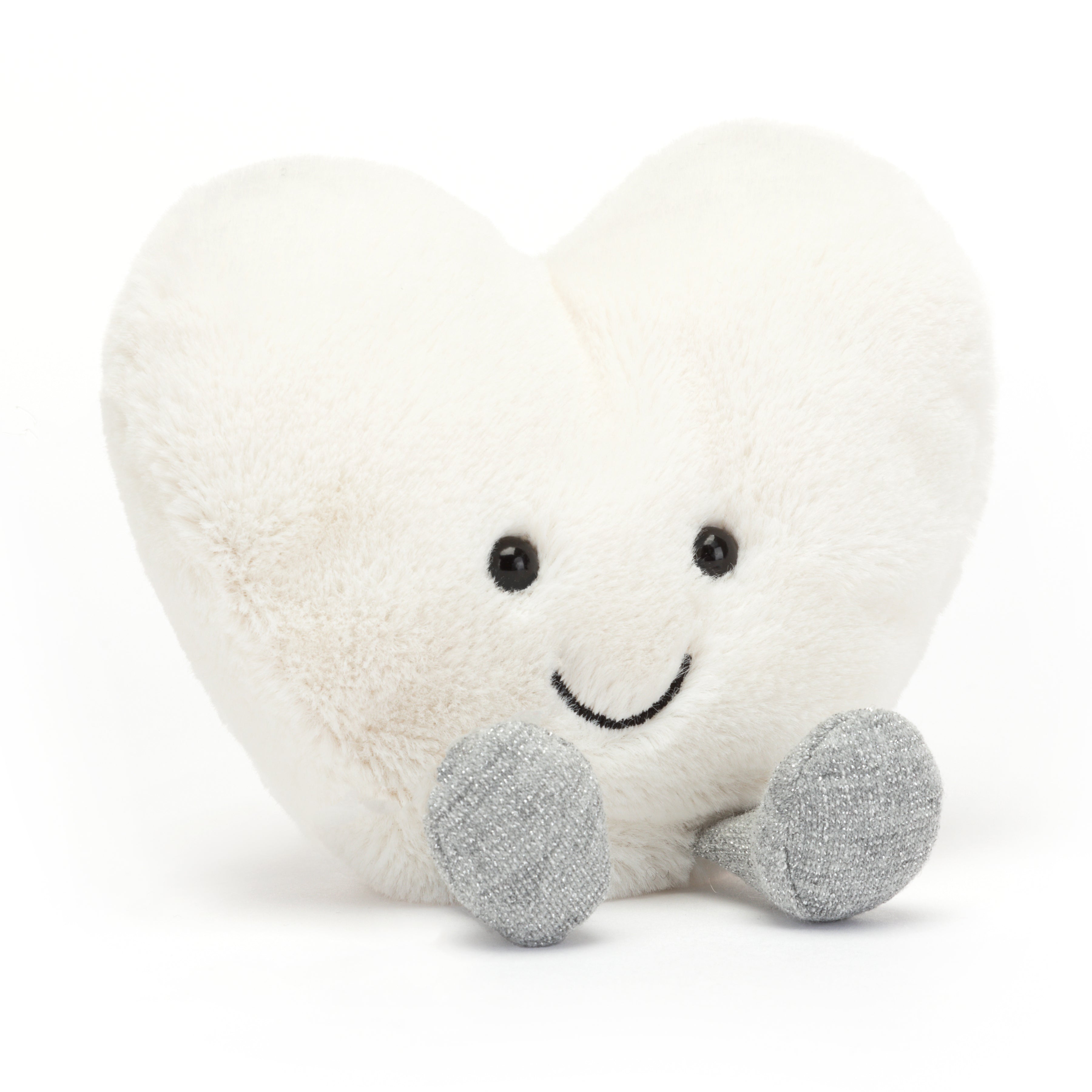 Amuseable Cream Heart Plush Toy - Soft & Cuddly Stuffed Animal for Valentine's Day Gifts, Birthday Presents & Home Decor