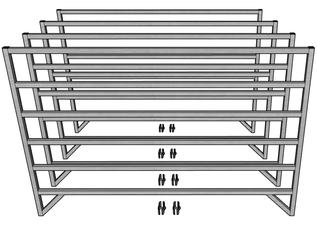 4 Pack of Aluminum 5 Ft Long 6 Rail 40