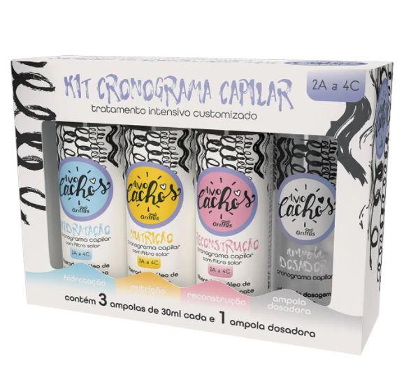 Griffus Amo Cachinhos Kids Curly Hair Treatment Ampoules 3x30ml - Nourishing & Defining Curls for Children - Perfect for Daily Hair Care & Special Occasions