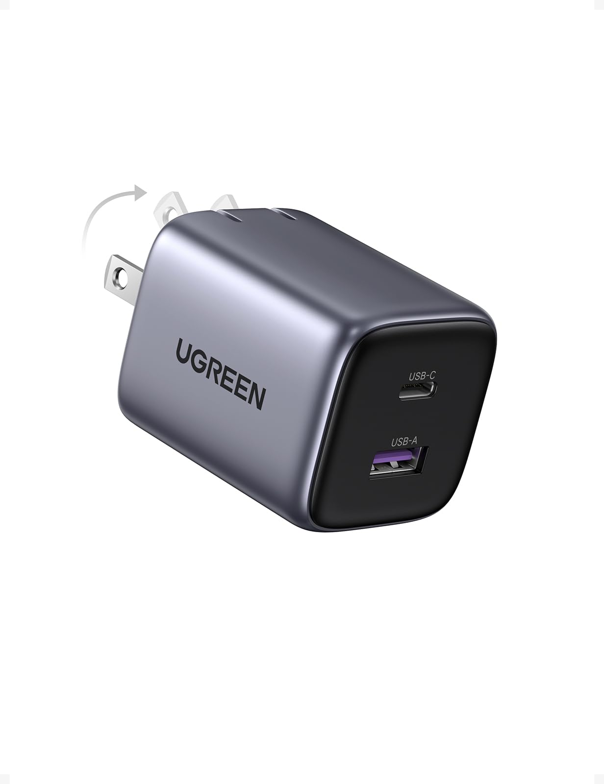 UGREEN 35W USB C Fast Charger Block - Dual Port PD GaN Wall Charger for iPhone 15/14/13, Samsung Galaxy, iPad, MacBook - Compact Travel Charging Adapter for Home, Office & Car