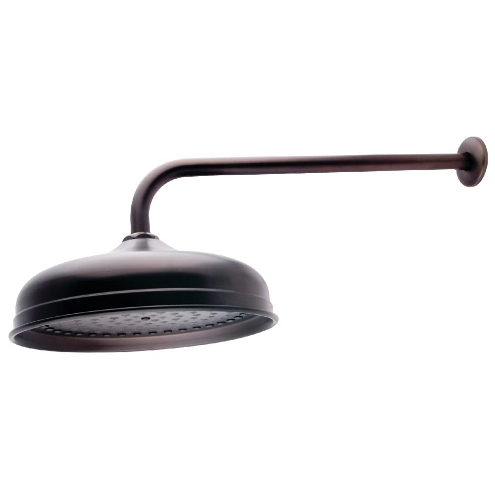 Kingston Brass K225K15 Designer Victorian 10-Inch Showerhead with 17-Inch Rain Drop Shower Arm in Oil Rubbed Bronze - Luxury Bathroom Upgrade for Spa-Like Experience