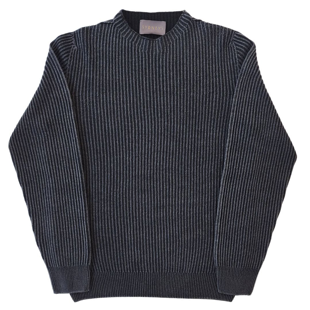 Reversible Ribbed Knit Sweater for Women - Navy & Grey Color Options | Cozy Winter Pullover for Casual Outfits & Layering