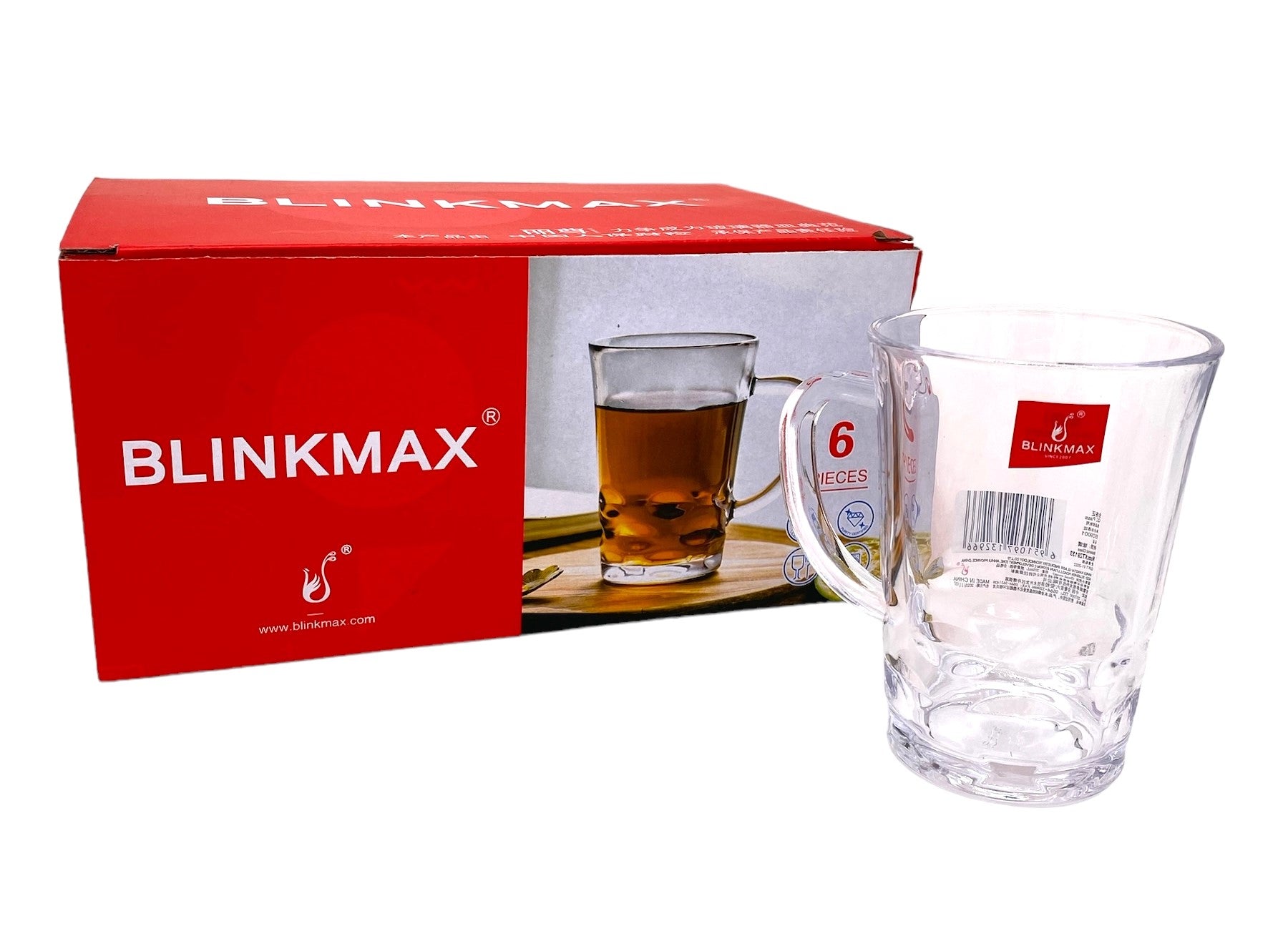 6-Piece Tea Glass Set - Elegant & Durable Glass Cups for Hot & Cold Beverages - Perfect for Tea, Coffee, Juice, or Cocktails at Home, Office, or Parties