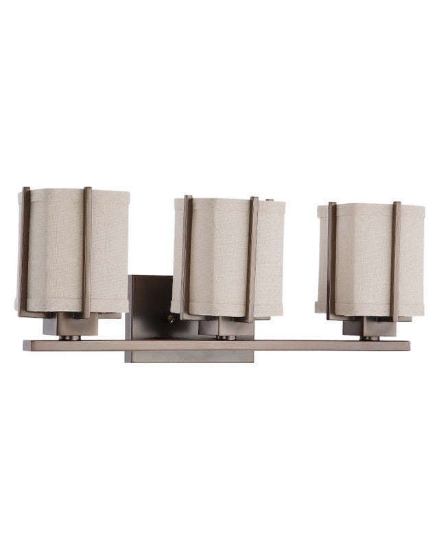 Nuvo Lighting 60 4063 Logan Collection 3-Light Energy Star Certified Fluorescent GU24 Bathroom Vanity Light - Wall Mounted in Hazel Bronze Finish for Modern Bathroom & Powder Room Lighting