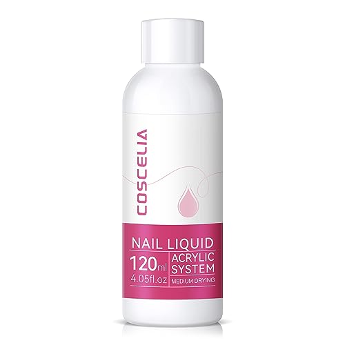 Professional 120ML Acrylic Nail Liquid for Nail Tips & Extensions - Non-Yellowing Builder for Strong, Durable Nails - Perfect for Home & Salon Nail Art (Great for DIY Manicures & Professional Nail Extensions)