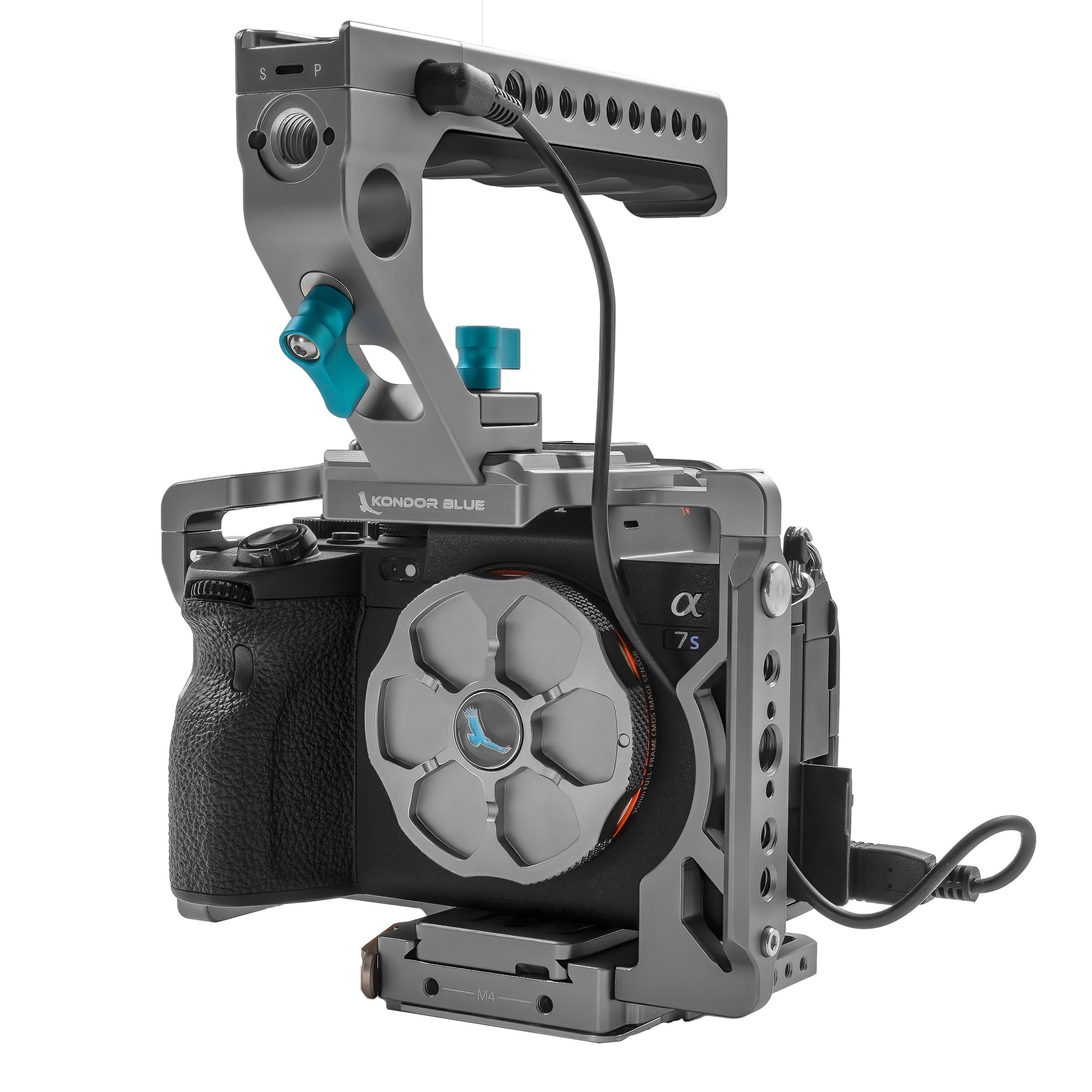 **Kondor Blue A7SIII Camera Cage with Start/Stop Trigger Handle - Compatible with Sony A7 Series (Space Gray) - Perfect for Vlogging, Filmmaking & Professional Videography**