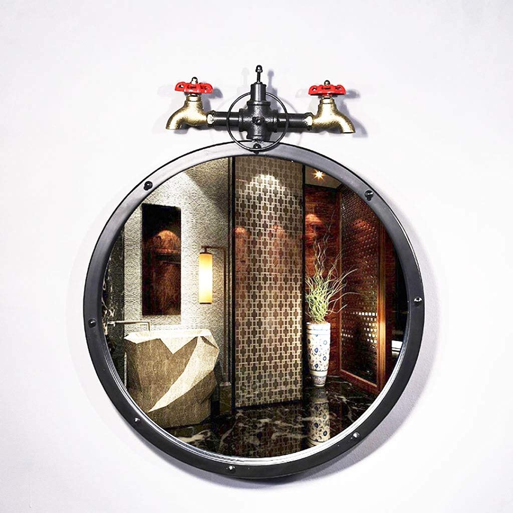 Stylish Large Round Metal Frame Wall Mirror - Elegant Vanity & Bathroom Decor for Makeup, Bedroom & Living Room | Perfect for Dressing Rooms, Hallways & Home Decor