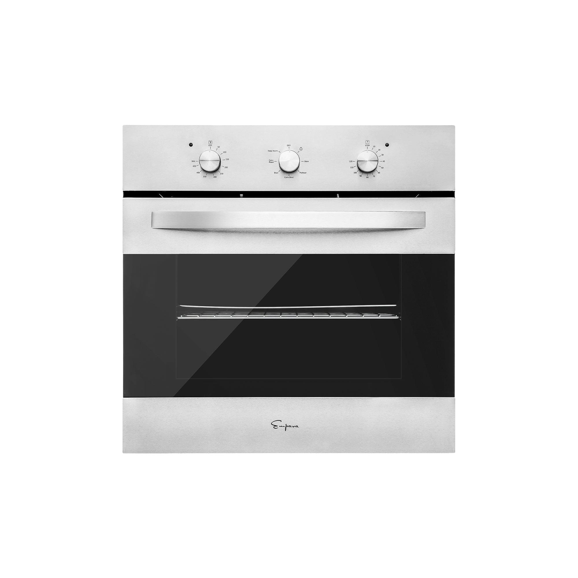 Empava 24 Inch Stainless Steel Electric Single Wall Oven - 24WOB14 | Built-in Convection Oven for Baking, Roasting & Broiling | Perfect for Modern Kitchens & Home Chefs