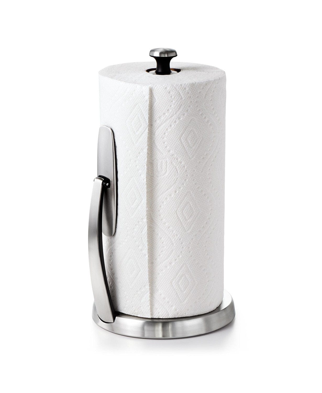 OXO SimplyTear Paper Towel Holder - Wall Mount or Countertop Kitchen Organizer for Easy One-Handed Tearing | Perfect for Kitchen, Bathroom, Office & RV Use