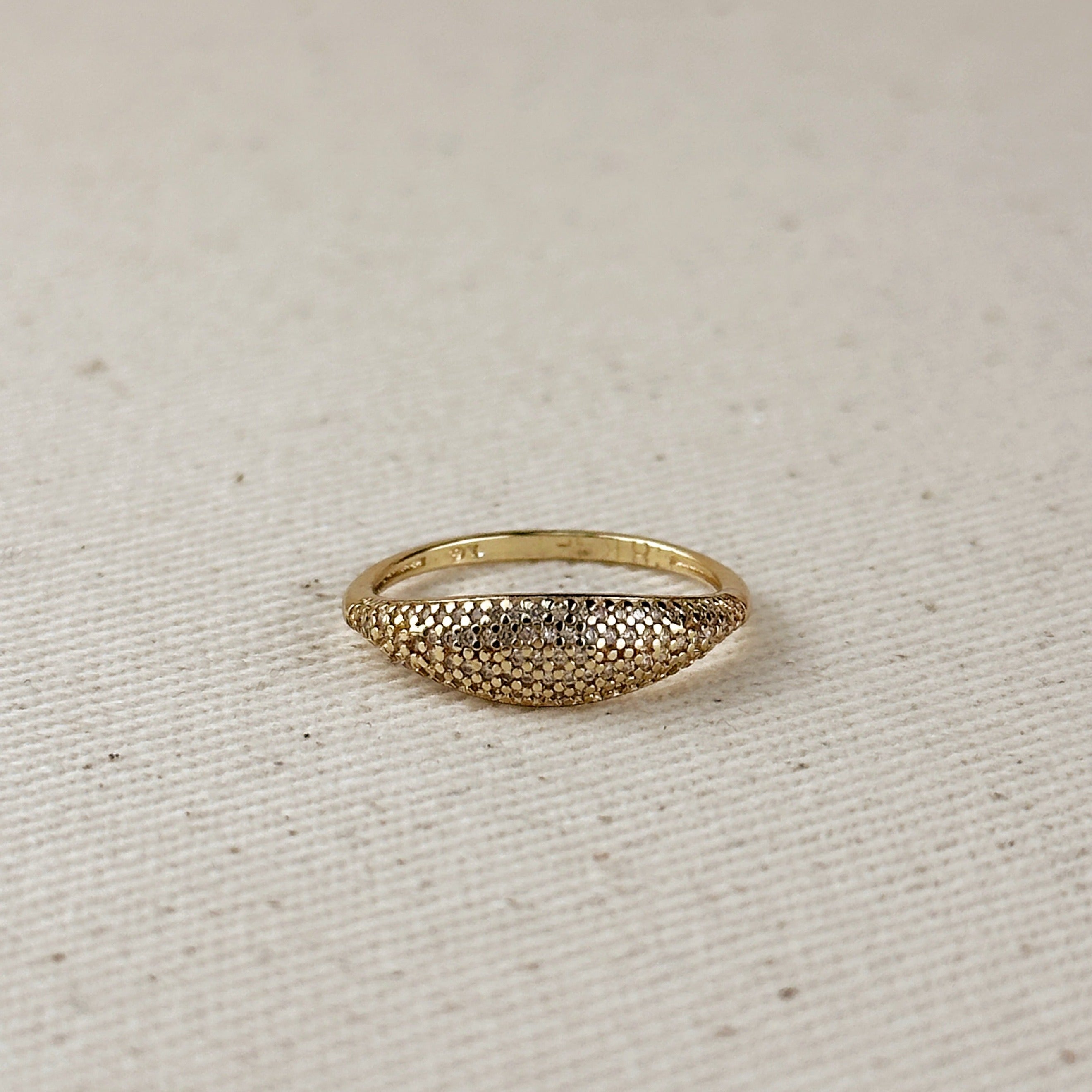 18K Gold Filled Mini CZ Dome Ring - Elegant Cubic Zirconia Stackable Ring for Women, Perfect for Everyday Wear, Gift Giving & Special Occasions