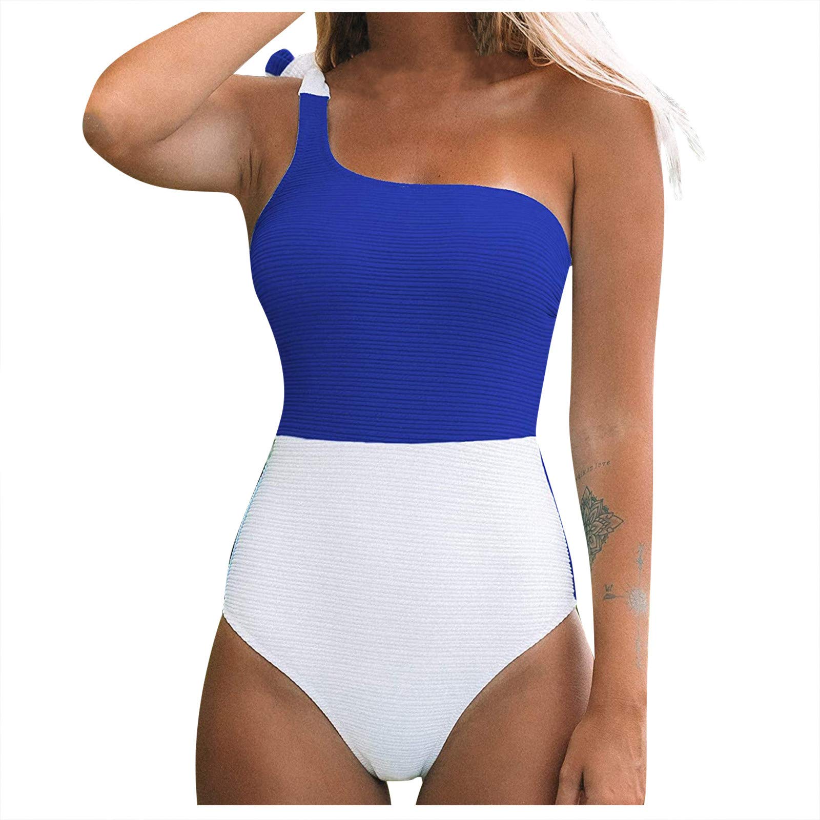 **Women's One-Piece Swimsuit - Black Bowknot Bathing Suit, Block Color Swimwear for Women | Perfect for Beach, Pool & Summer Vacations**