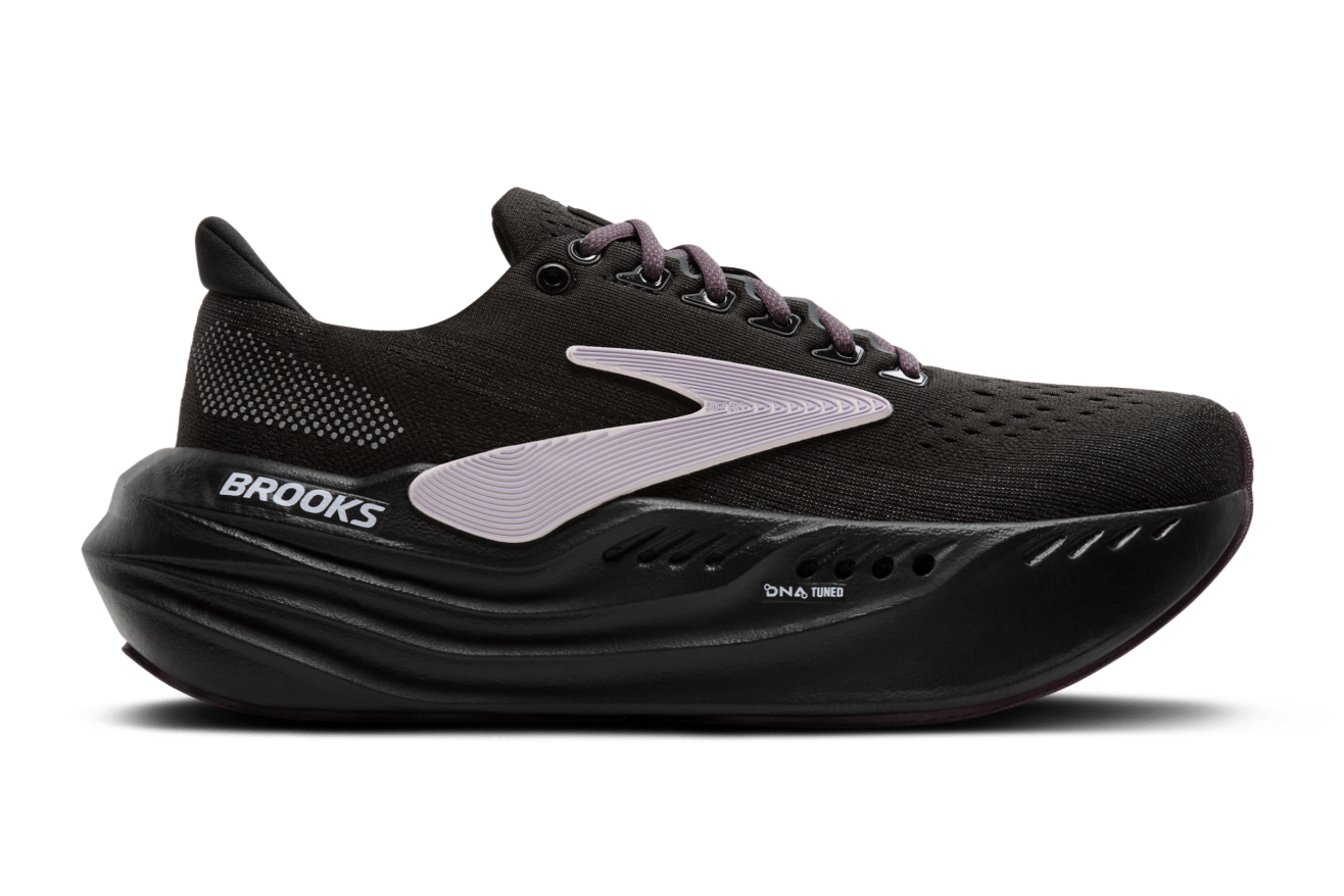Brooks Glycerin Max Women's Running Shoes (B Width) - Black/Orchid Ice/Grey - Premium Cushioning for Long-Distance Running & Marathon Training
