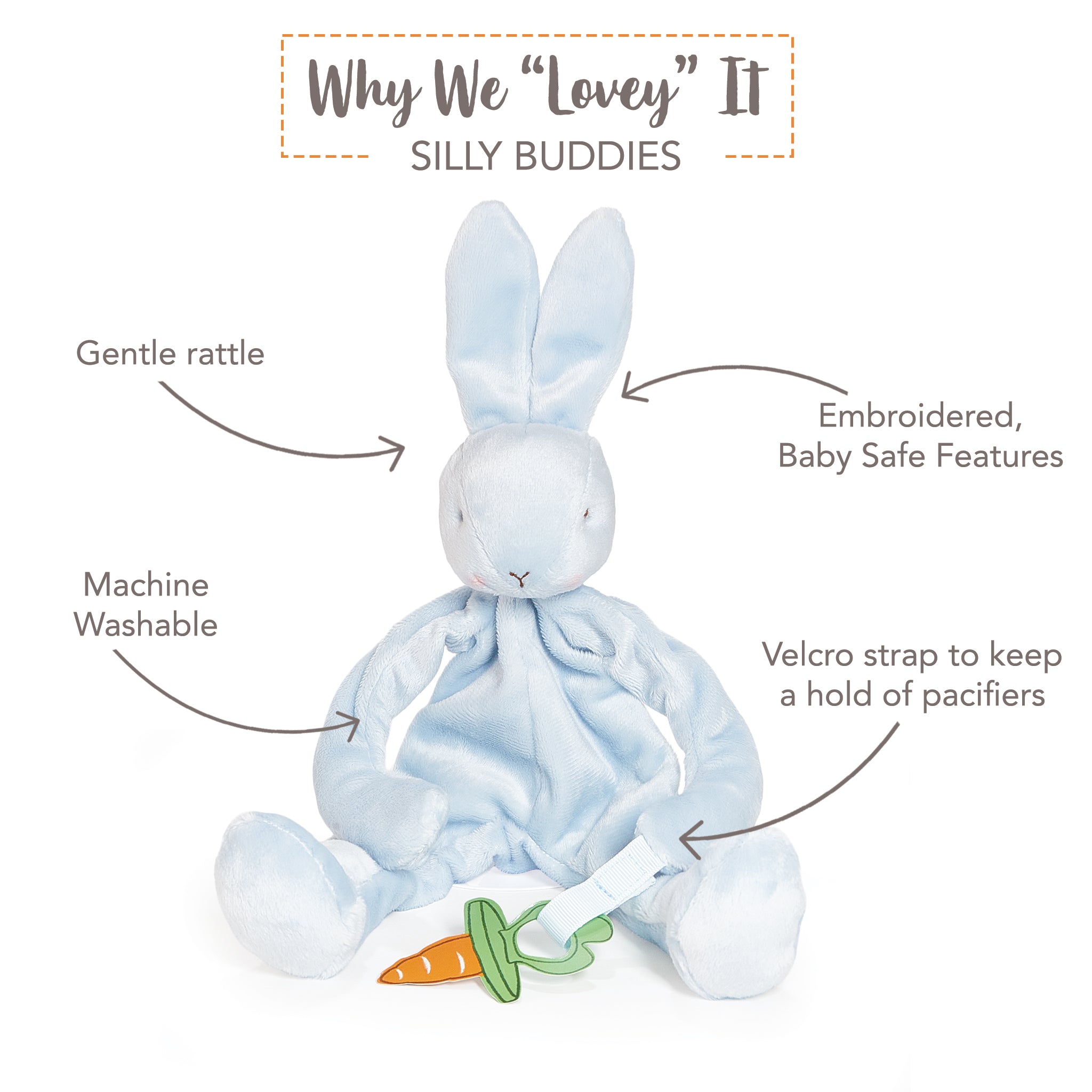 Bud Bunny Silly Buddy Stuffed Animal Plush Toy - Cute & Soft Bunny for Kids, Gifts & Nursery Decor | Perfect for Easter, Birthdays & Cuddling