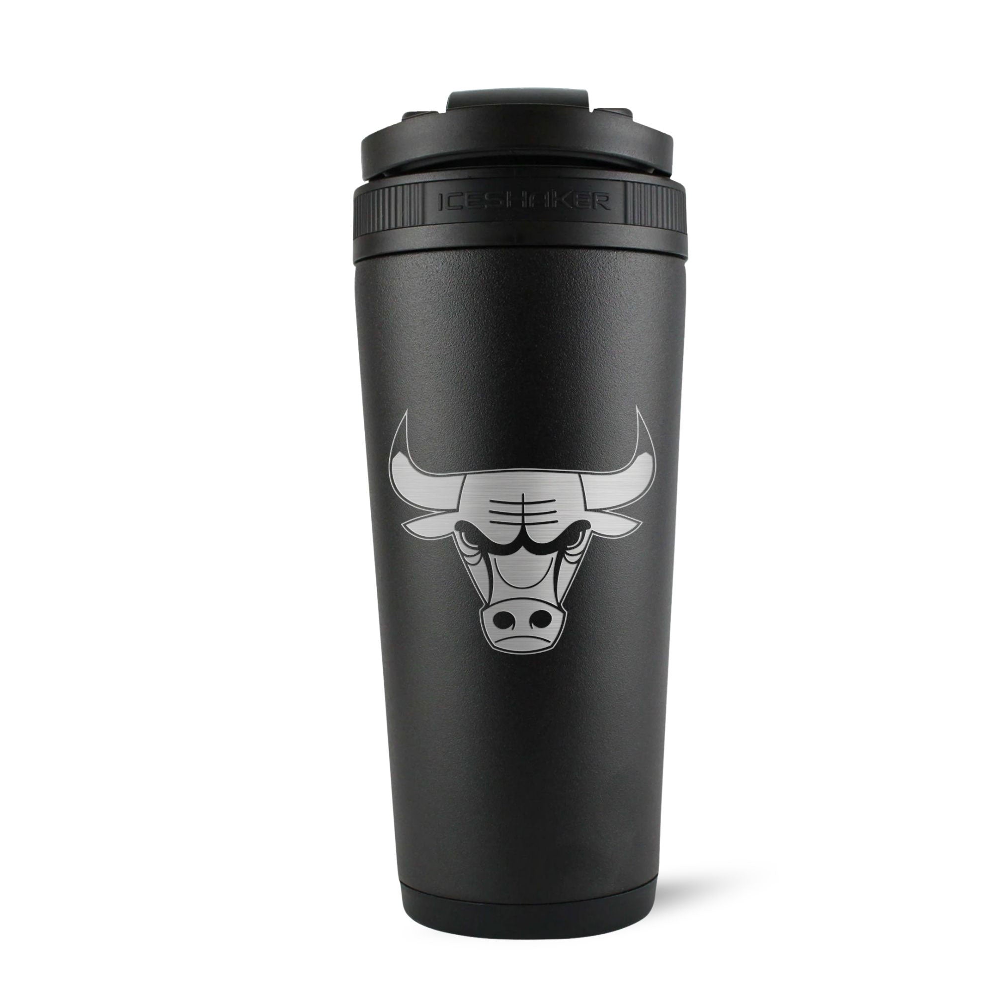 Official Chicago Bulls 26oz Insulated Stainless Steel Water Bottle with Straw Lid - Black - Perfect for Gym, Workouts, Sports & Outdoor Activities