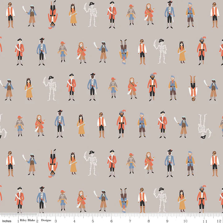 Hoist The Sails Riley Blake Designs C12981 Crew Grey Fabric - Perfect for Quilting, Home Decor & DIY Sewing Projects