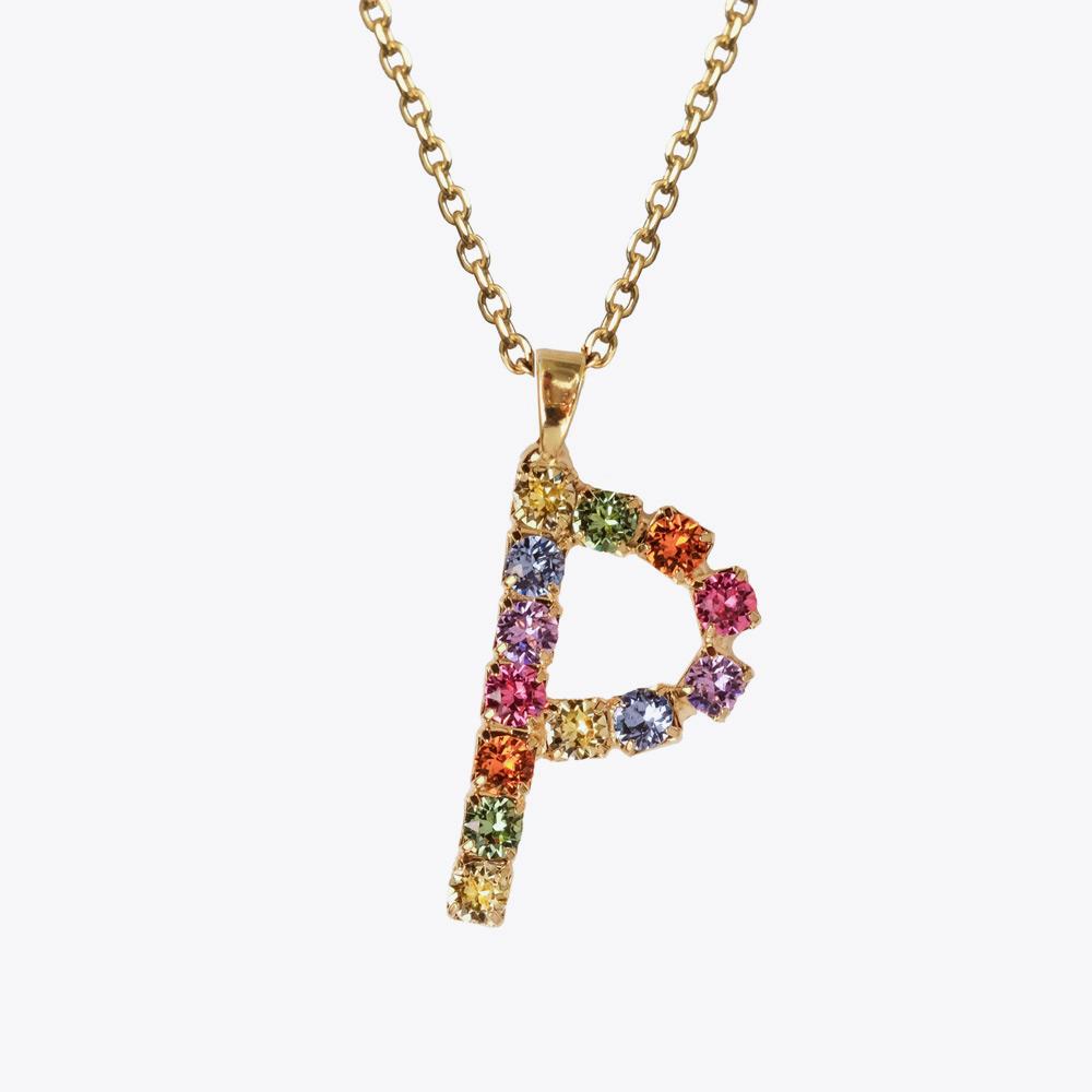 Personalized Letter Necklace with Rainbow Pendant - Custom Initial Jewelry for Women, Gift for Her, Birthday, Anniversary, Valentine's Day - Perfect for Everyday Wear, Layering & Special Occasions