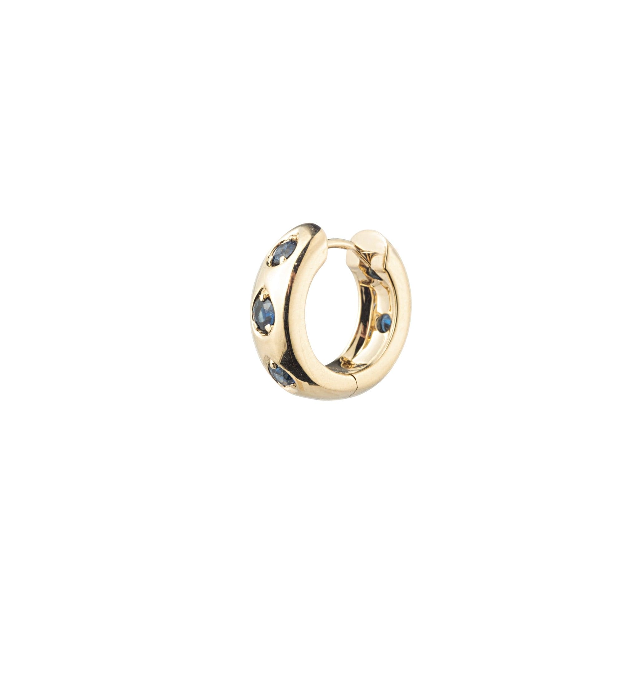 Blue Sapphire Gemstone Hoop Earrings for Women - Forever & Always Matching Pair - Elegant Jewelry Gift for Anniversary, Wedding & Special Occasions