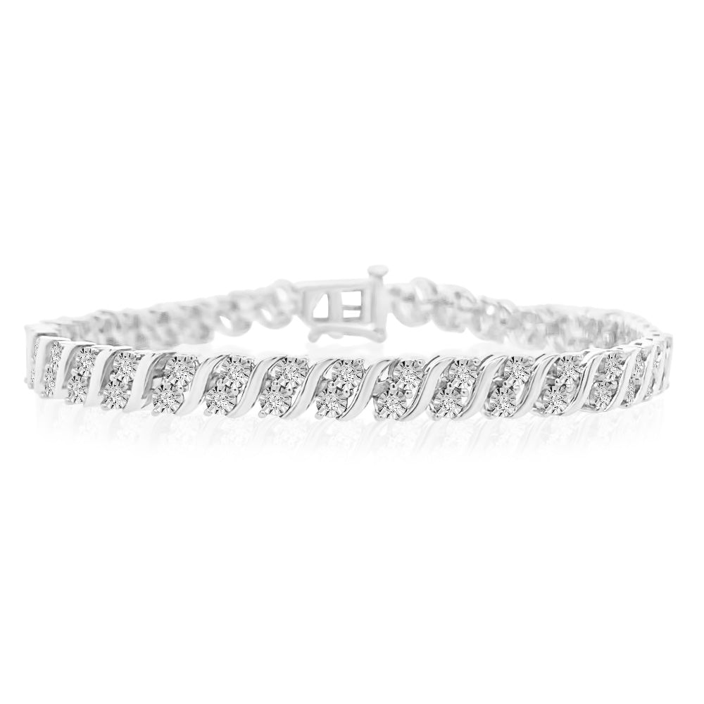 0.95 Carat Diamond Tennis Bracelet in Sterling Silver - Elegant Women's Jewelry for Weddings, Parties & Special Occasions