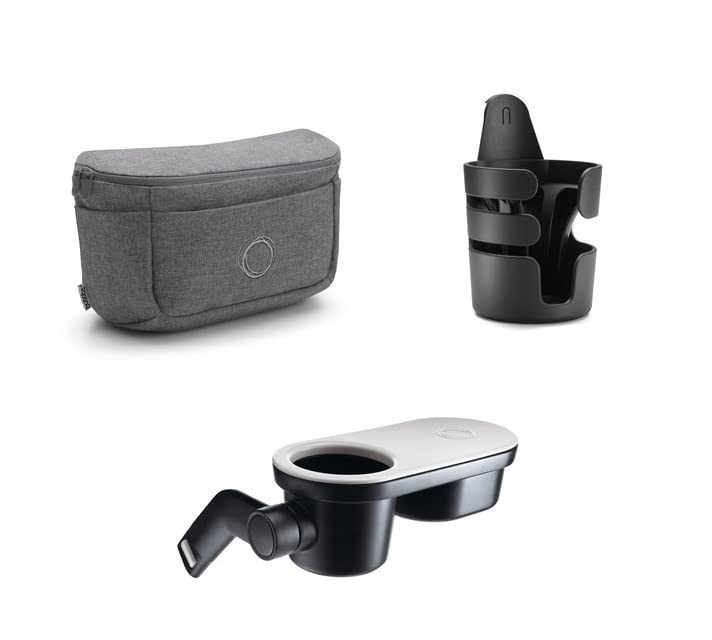 Bugaboo Stroller Accessories Set - Black Cup Holder, Snack Tray & Organizer for Bee 6, Fox 3, Donkey 5, Lynx | Perfect for On-the-Go Parents & Outdoor Adventures