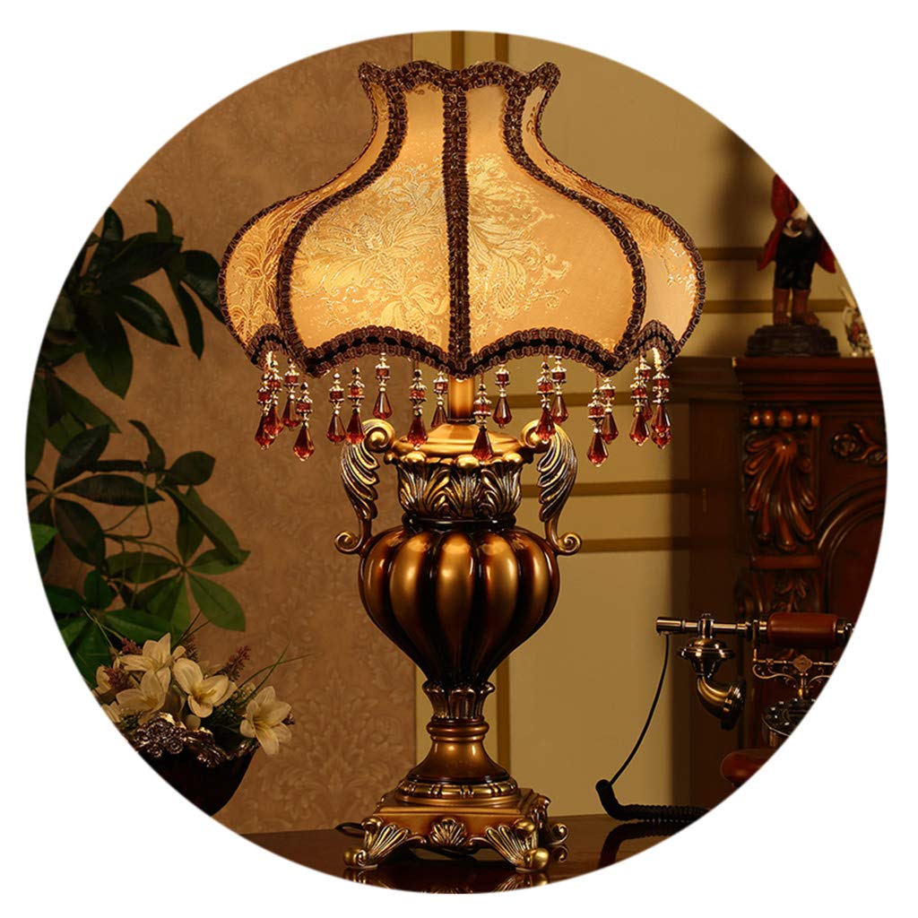 CTGD European Style Table Lamp - Hand-Painted Silk Fabric Bedside Lamp with Victorian Princess Design, Spherical Resin Desk Lamp for Bedroom, Living Room & Office Decor