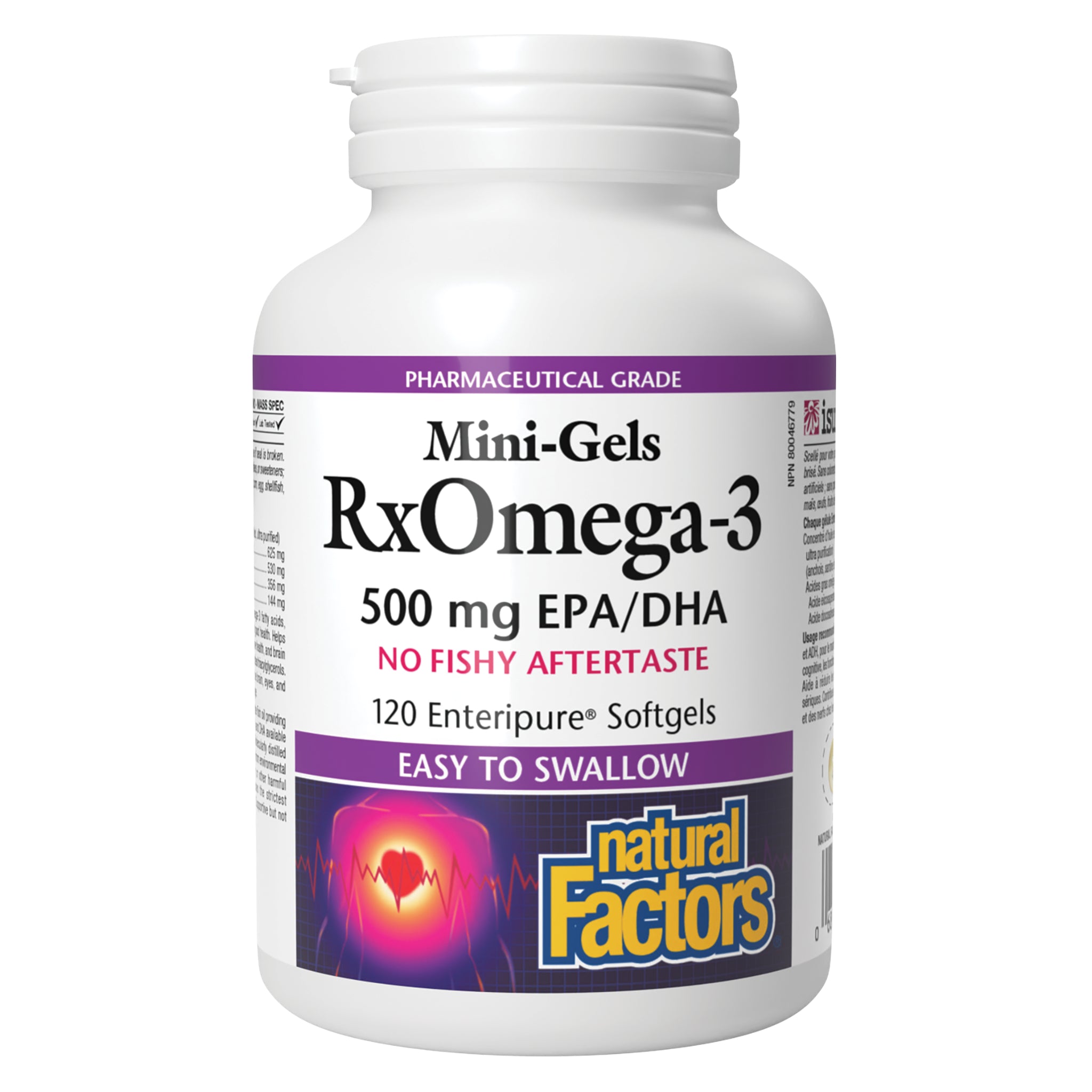 Rx Omega-3 Mini Gels 500mg - Premium Fish Oil Supplement for Heart & Brain Health - Supports Joint Function & Healthy Skin - Easy-to-Swallow Softgels for Daily Wellness Routine