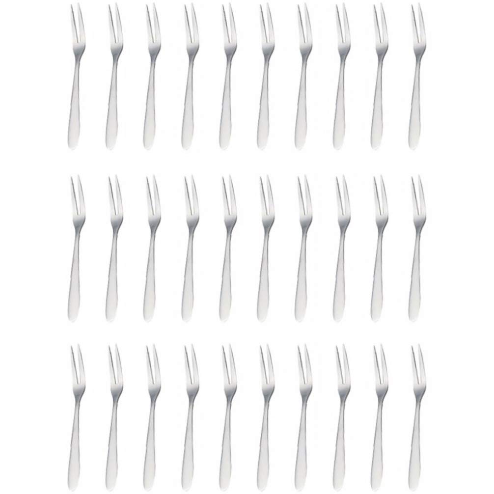 Premium 30-Piece Stainless Steel Fruit Forks Set - Elegant Dessert, Appetizer & Cocktail Forks for Cake, Salad, Fruit Platters, Lunch Bento Boxes & Party Decor (Silver) - Perfect for Weddings, BBQs, Picnics & Dinner Parties