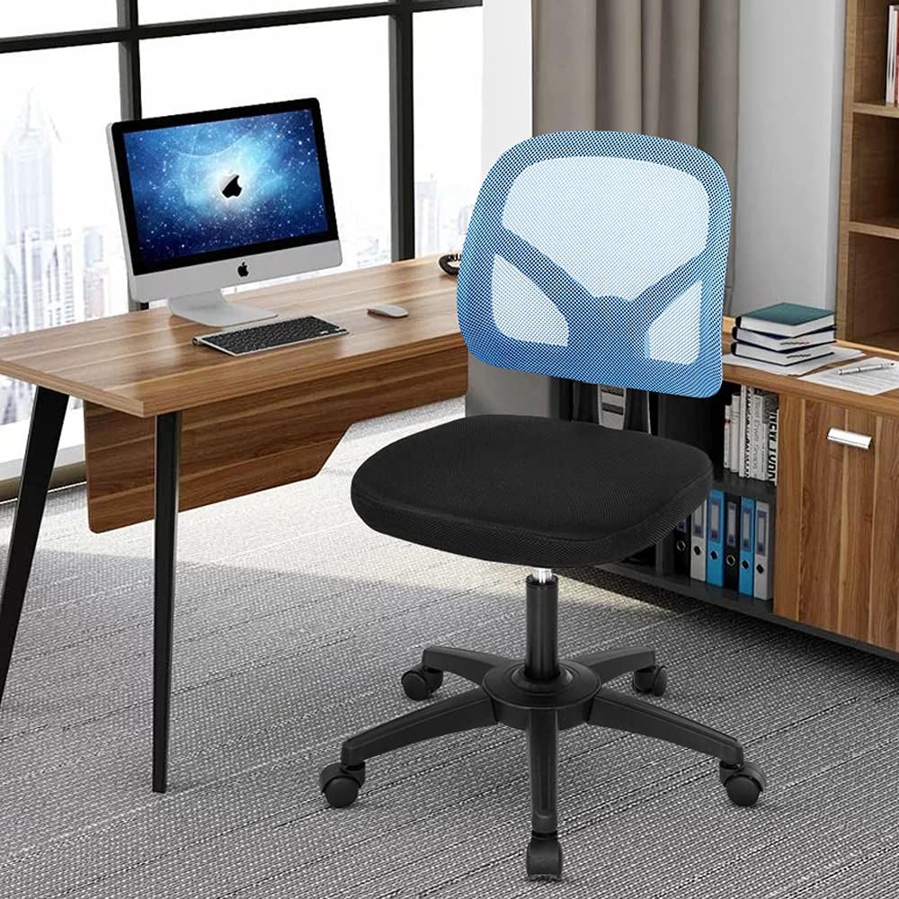 Ergonomic Mesh Office Chair with Adjustable Lumbar Support - Swivel Rolling Task Chair for Home & Workspace - Comfortable Executive Desk Chair for Adults & Professionals (Blue) - Perfect for Long Work Hours, Gaming, and Remote Office Setup