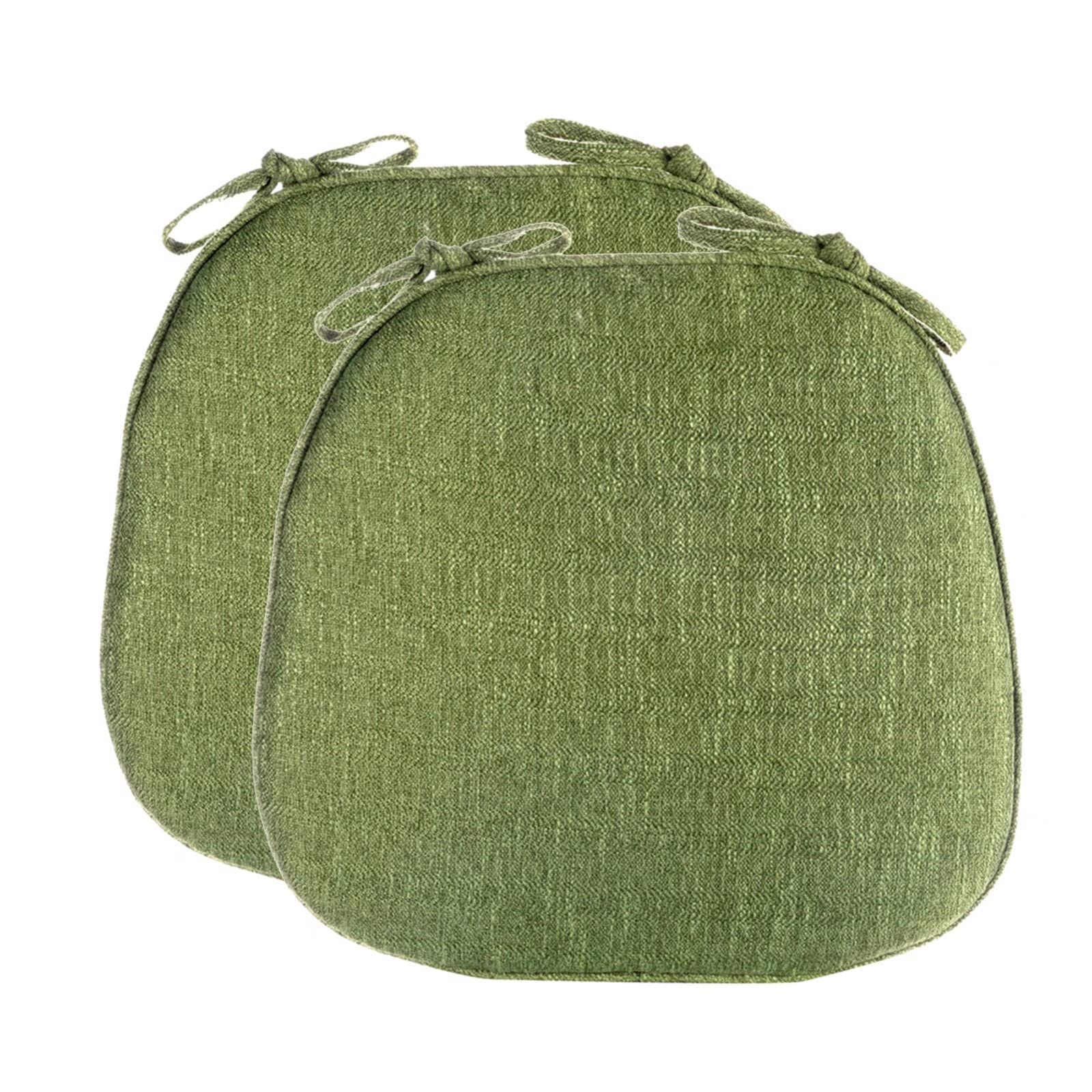 Set of 2 Lace-Up Kitchen Chair Cushions - Anti-Slip & Anti-Deformation Dining Chair Pads - Green Home Decor Seat Cushions for Kitchen, Dining Room & Office Use