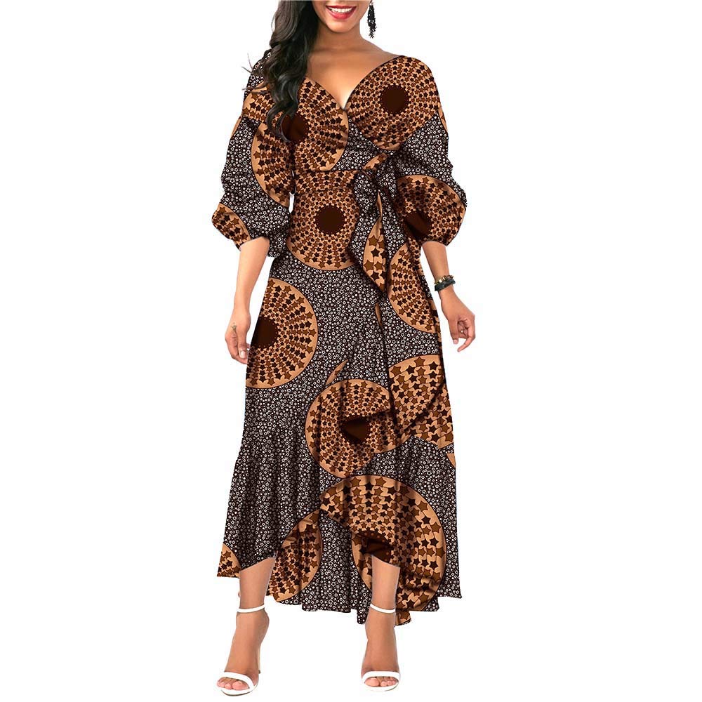 African Ankara Dresses for Women - Traditional Dashiki Wax Print Long Gowns for Wedding & Special Occasions | Elegant Ladies Wear for Brides, Parties & Cultural Events