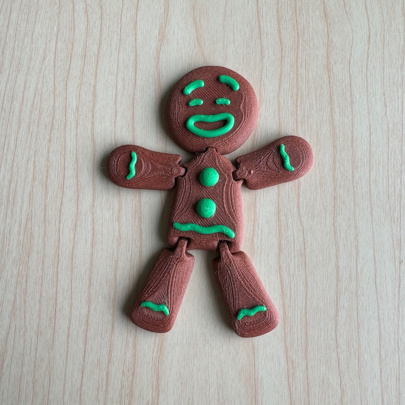 3D Printed Gingerbread Man Christmas Ornament - Festive Holiday Tree Decor for Xmas Party, Home, Office & Gift Giving