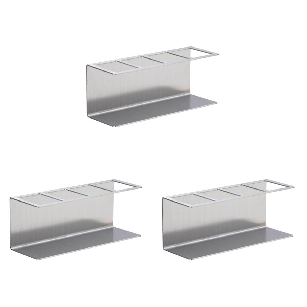 Stainless Steel Wall Mounted Toothbrush Holder & Toothpaste Dispenser Set - 3 PCS Bathroom Organizer for Home, Hotel, RV (Easy Installation, Space Saving)