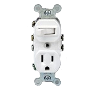 Duplex Style 3-Way/5-15R Combination Switch 5245W - Perfect for Home, Office & Commercial Electrical Wiring Projects