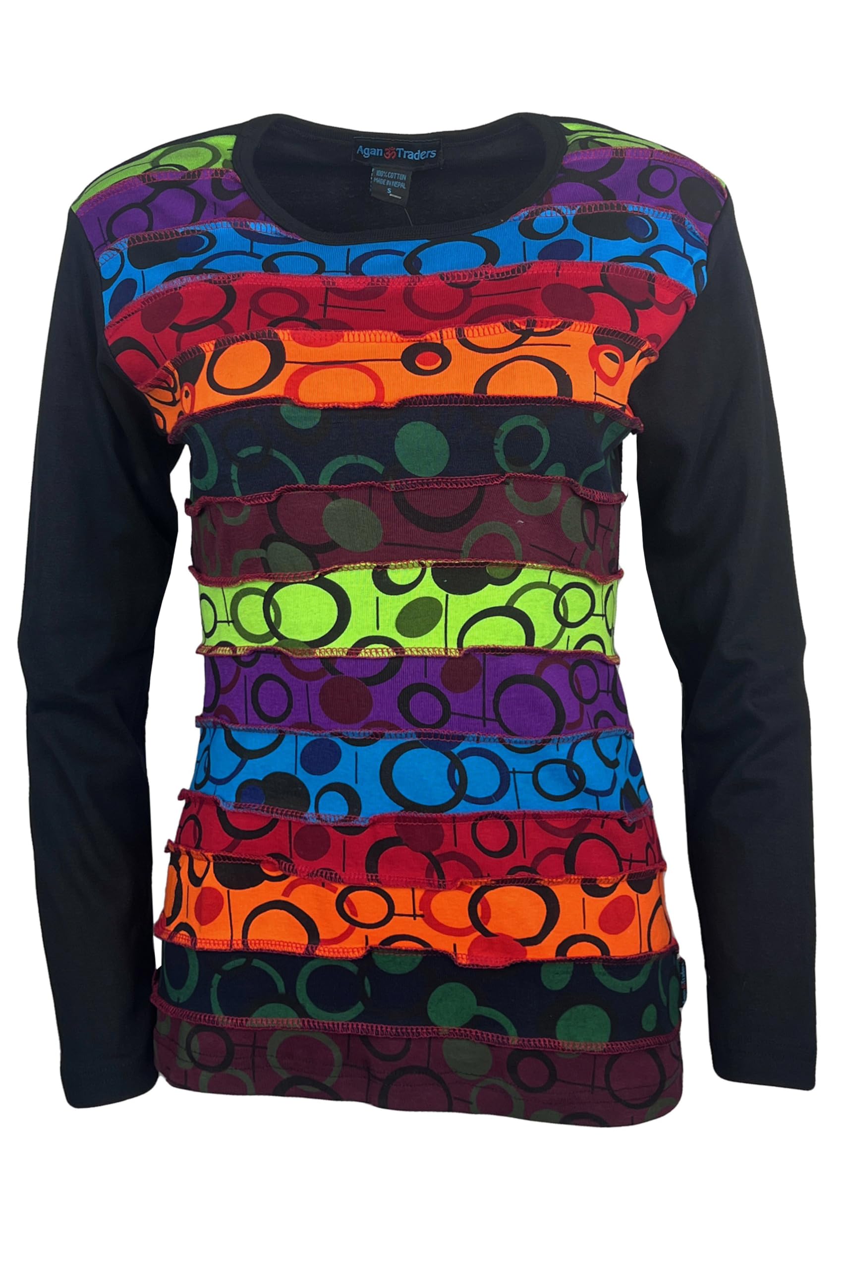 Agan Traders 2025 Spring Women's Boho Rib Knit Cotton Distressed Patch Embroidered Long Sleeve Sweatshirt Top Blouse - Casual Chic Outfit for Streetwear, Date Night & Boho Fashion
