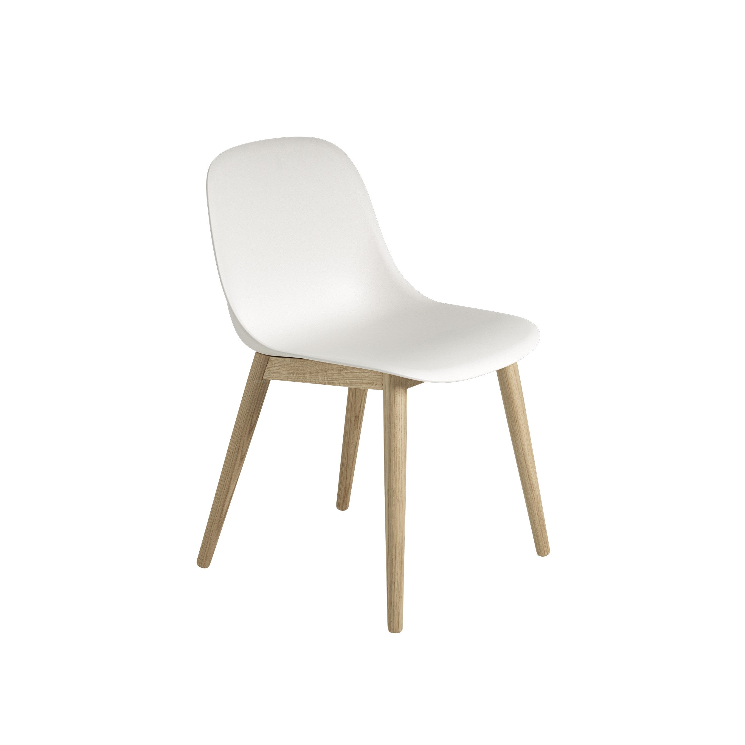 Modern Fiber Side Chair with Sturdy Wood Base - Lightweight Dining Chair for Kitchen, Living Room, and Office Use