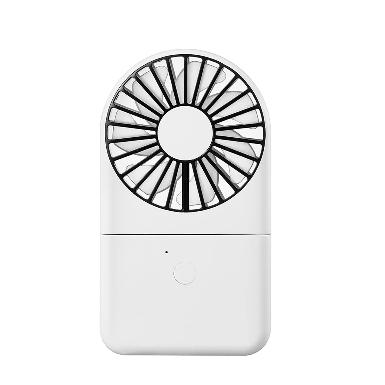 Rechargeable Portable Folding Handheld Fan - Mini Quiet Desk Fan with Adjustable Angle, USB Powered Personal Fan for Travel, Home, Office & Outdoor Use (White)