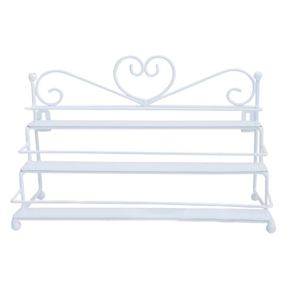 3-Tier Heart-Shaped Nail Polish Organizer - Cosmetic Display Stand for Makeup, Jewelry & Accessories - White Tabletop Storage Rack for Salon, Bathroom Vanity or Bedroom Decor