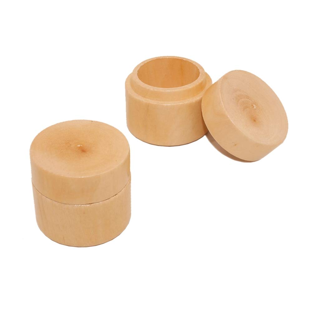 MAGICLULU Wooden Ring Box for Men - Natural Unfinished Round Engagement Ring Storage Box - Perfect for Wedding, Anniversary & Proposal Jewelry Gift (1pc) - Great for Ring Presentation, Proposal Moments & Jewelry Organization
