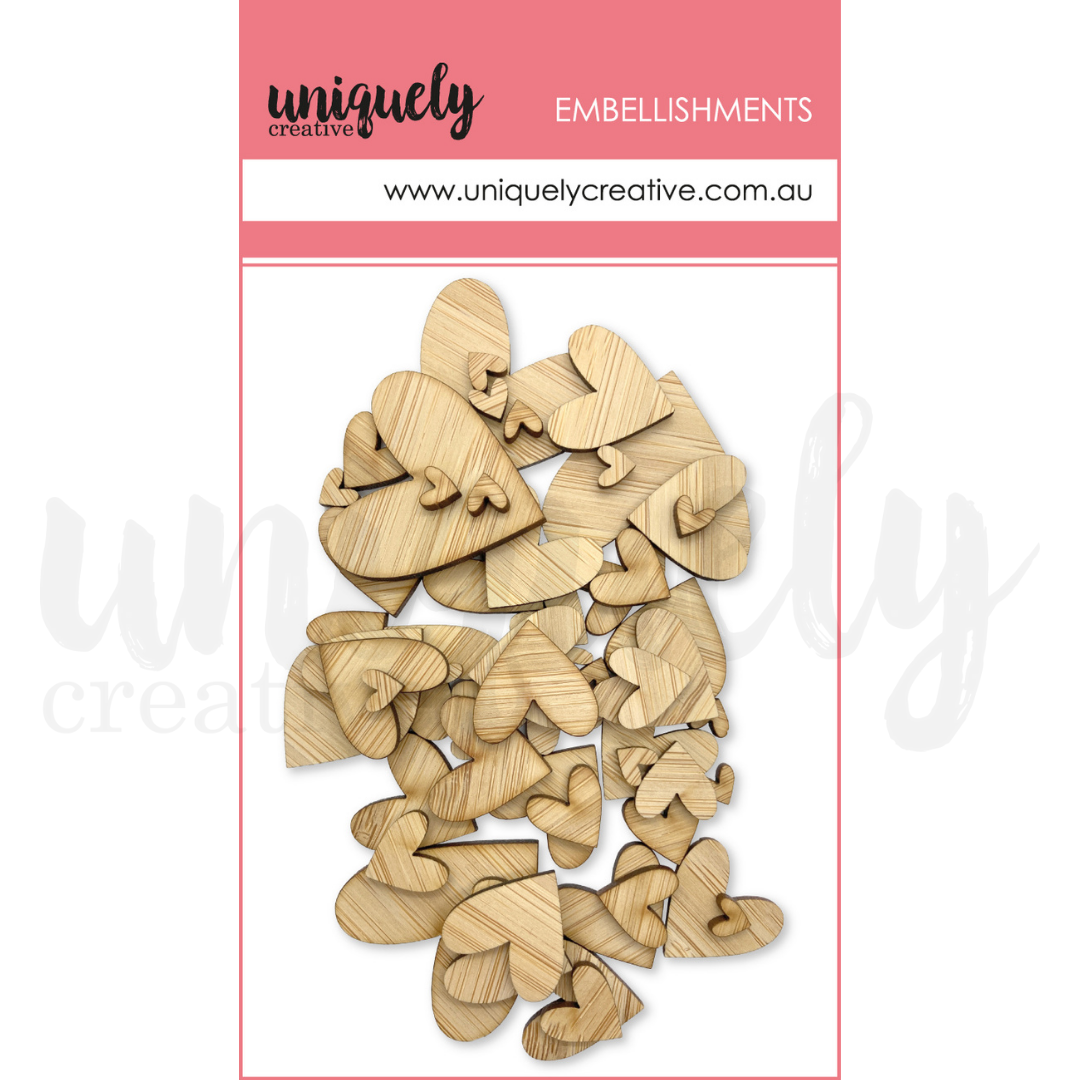 Wooden Mixed Hearts - Handcrafted Wooden Heart Decor for Home, Wedding & Valentine's Day - Perfect for Wall Art, Table Centerpieces & Romantic Gifts
