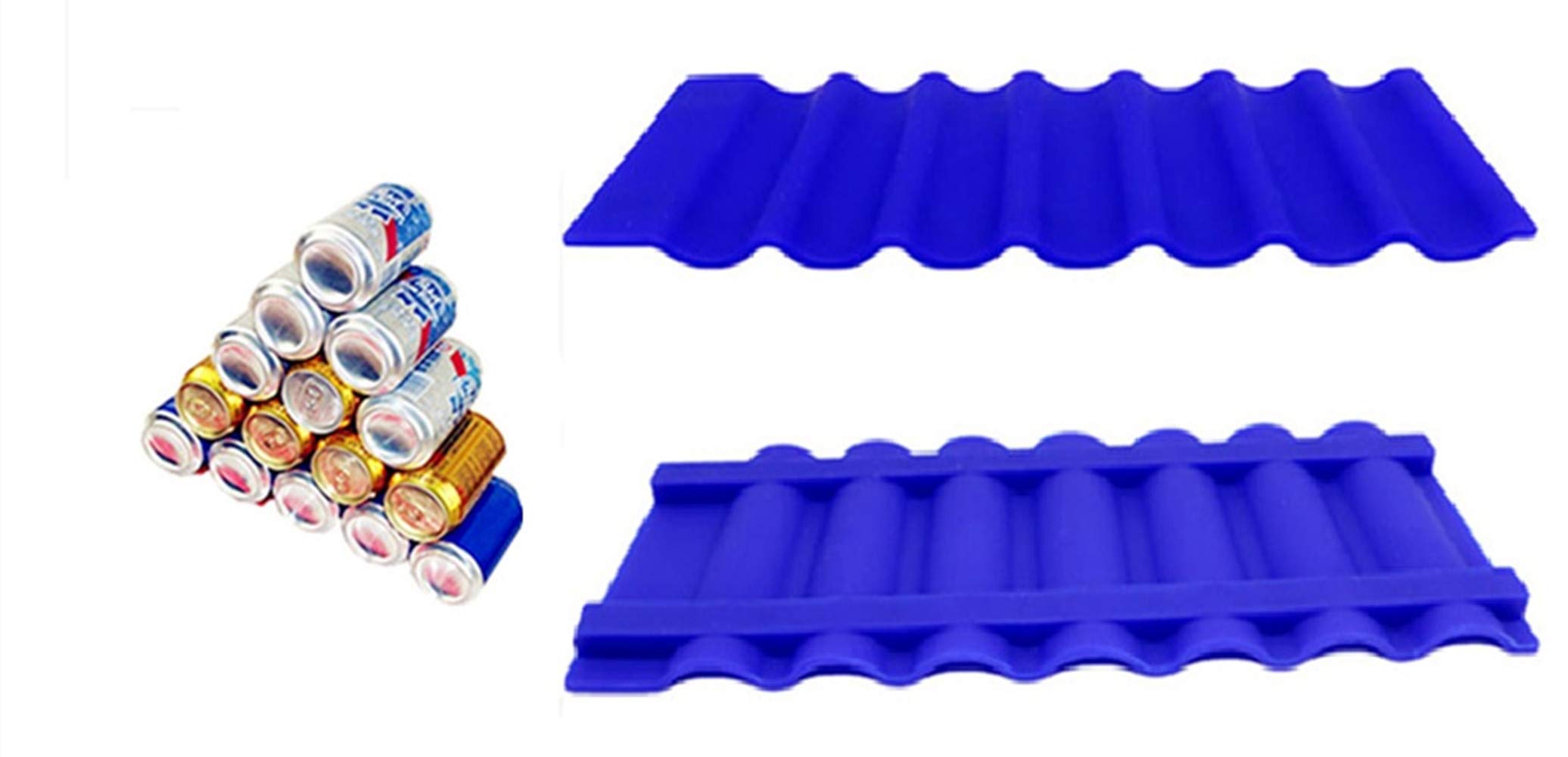 2-Pack Ulalaza Bottle Stacking Mats - Space-Saving Can & Wine Bottle Organizer for Kitchen Cabinet, Fridge Storage - Perfect for Wine Collections, Soda Cans & Pantry Organization