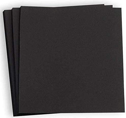Premium 12x12 Black Cardstock Paper - 80 lb Heavy Weight Cover Stock for Scrapbooking, Calligraphy, Chalkboard & Printing - 25 Sheets Pack - Perfect for DIY Crafts, Wedding Invitations, Greeting Cards & Home Decor Projects