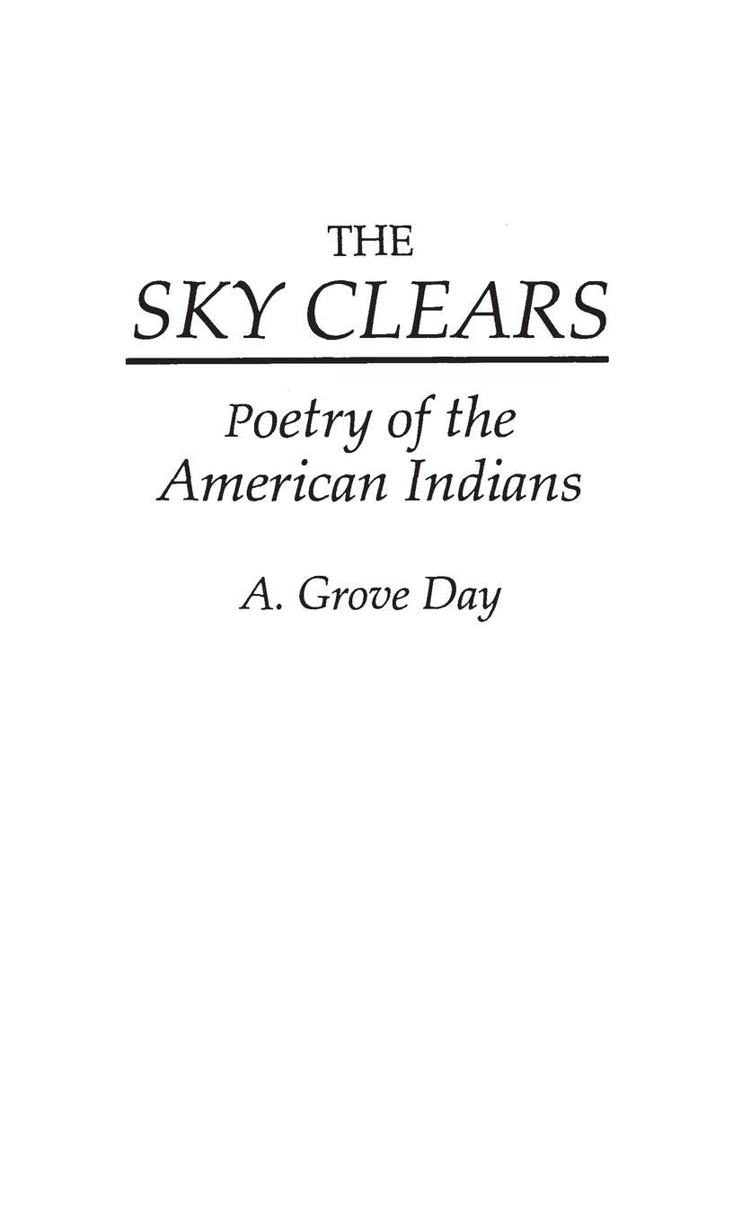 Native American Poetry Book - The Sky Clears: Authentic Indigenous Poems & Verses | Perfect for Literature Lovers, Classroom Studies & Cultural Exploration