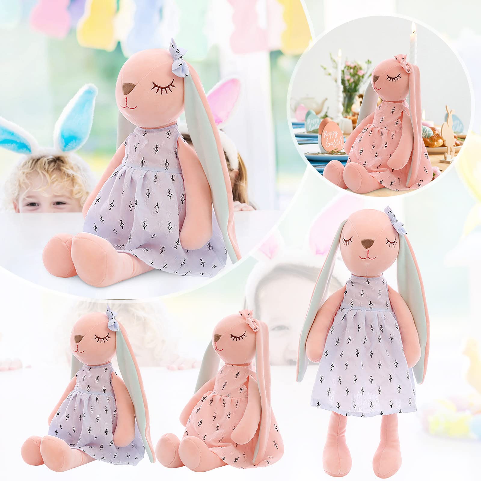 Tiezhimi 2022 Handmade Custom Cute Bunny Easter Decorations - Blue Easter Basket Stuffers, Kids Room Decor & Spring Party Favors (One Size)